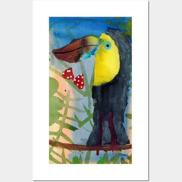 A Toucan Eating Strawberries Wall Art by Rita Winkler